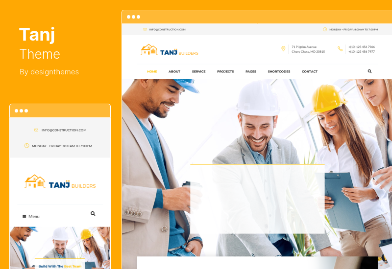 Tanj Theme - ธีม WordPress การก่อสร้างและสถาปัตยกรรมอาคาร