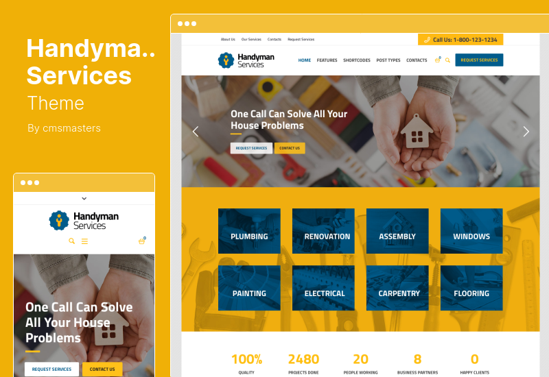 ธีมบริการ Handyman - ธีม WordPress การปรับปรุงการก่อสร้าง