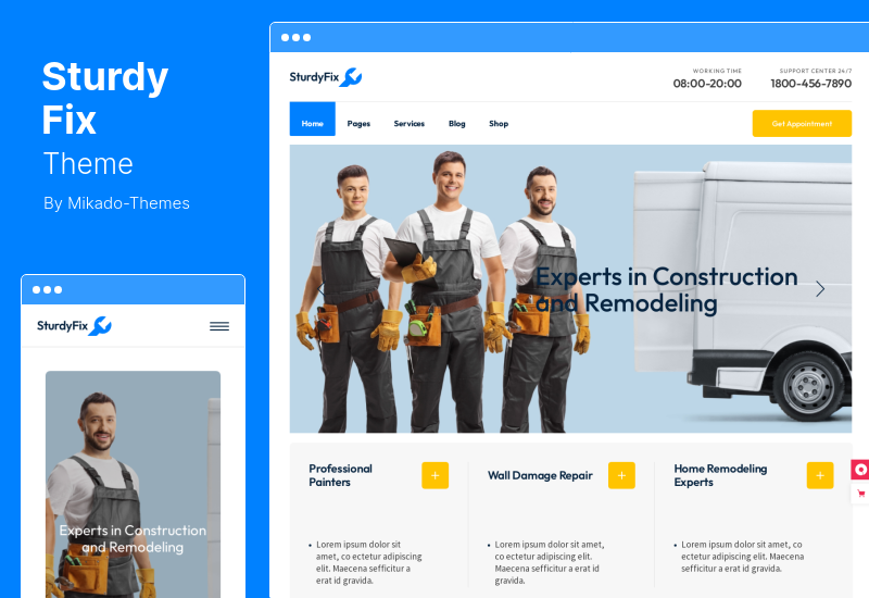 SturdyFix Theme - ธีมบริการซ่อมบำรุง Handyman