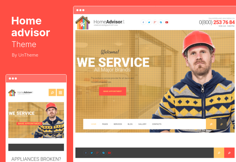 ธีมที่ปรึกษาบ้าน - ธีมซ่อมเครื่องใช้ไฟฟ้า WordPress