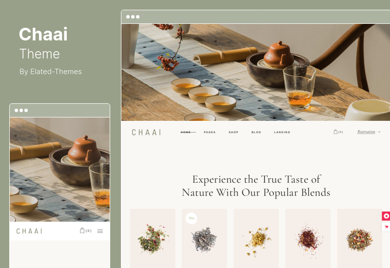 Chaai Theme - 有机茶店 WordPress 主题