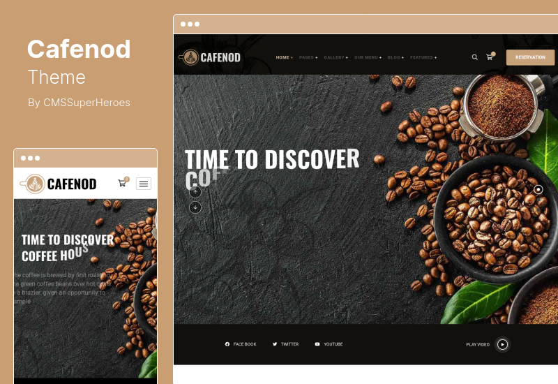 Cafenod 主题 - 咖啡店 WordPress 主题