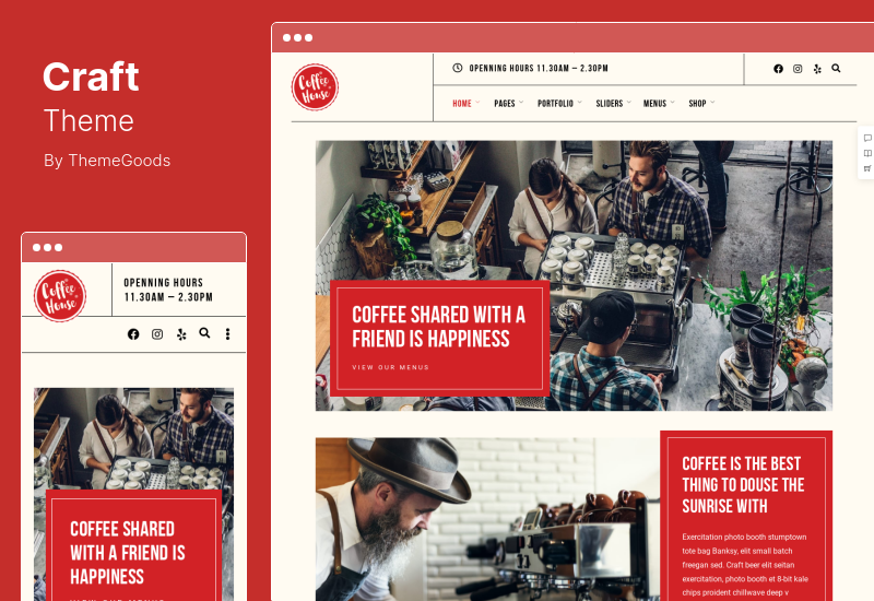 Craft Theme - Coffee Shop Cafe Restaurant WordPress 主题