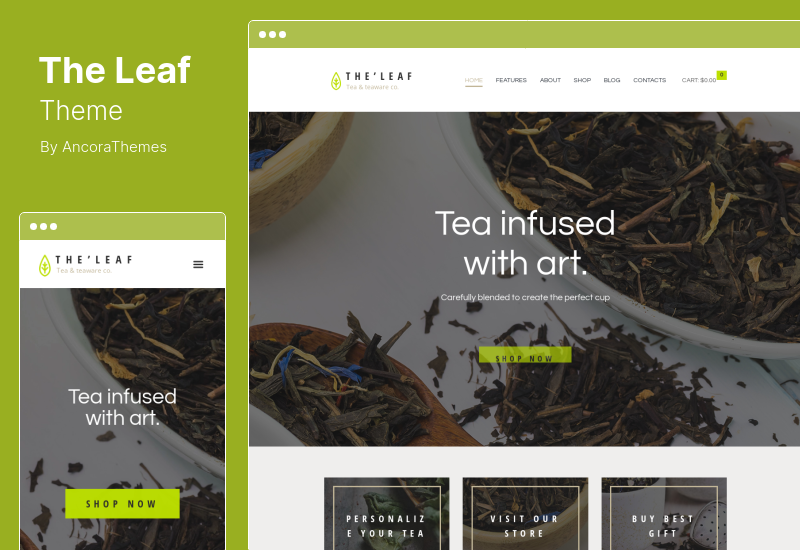 TheLeaf 主题 - 茶叶生产公司和在线咖啡店 WordPress 主题