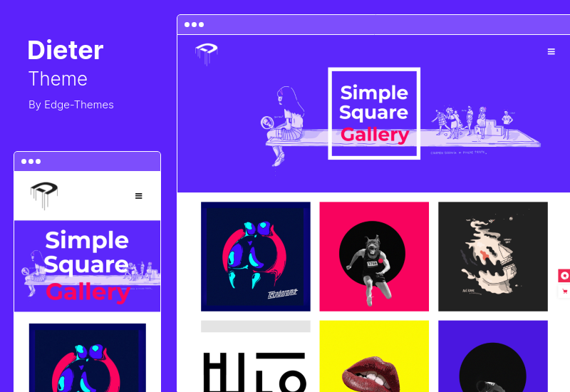 Dieter Theme - Тема WordPress для аутентичного художника и агентства креативного дизайна