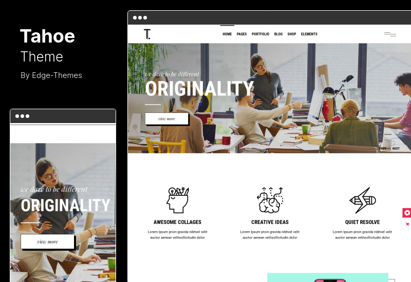 Tahoe Theme — тема WordPress для портфолио для креативщиков-фрилансеров