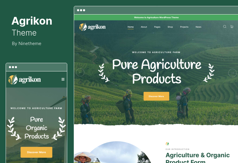 Agrikon Theme - Тема WooCommerce для органических продуктов питания и сельского хозяйства