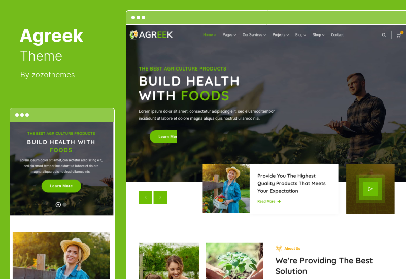 Agreek Theme — тема WordPress для сельского хозяйства и органических продуктов питания