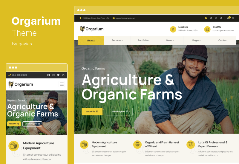 Orgarium Theme — тема WordPress для сельского хозяйства и органической фермы