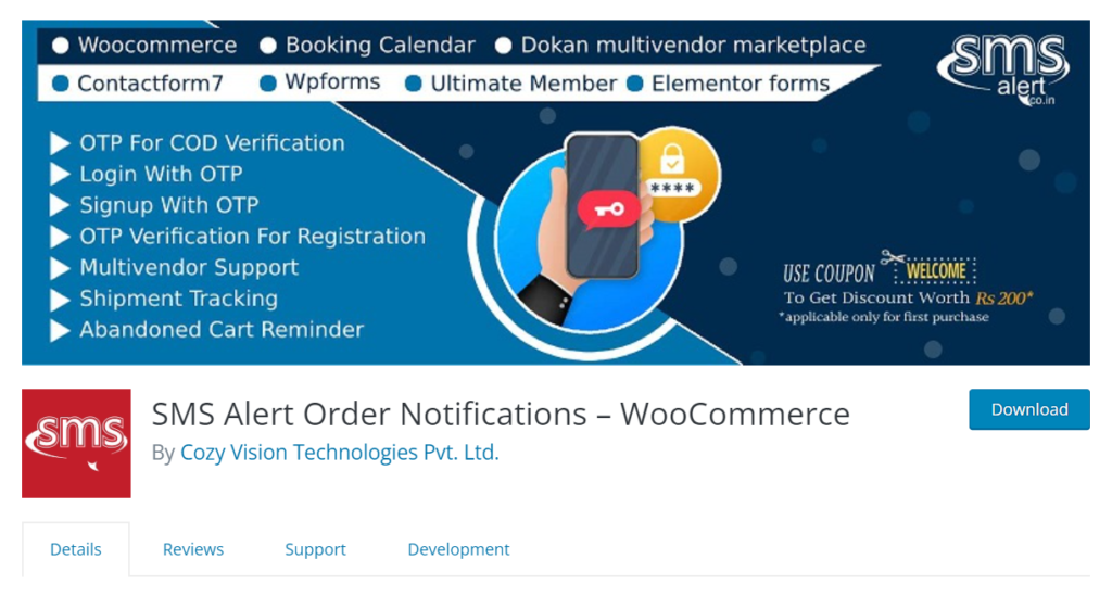 การแจ้งเตือนทาง SMS - ส่งการแจ้งเตือนทาง SMS จาก WooCommerce