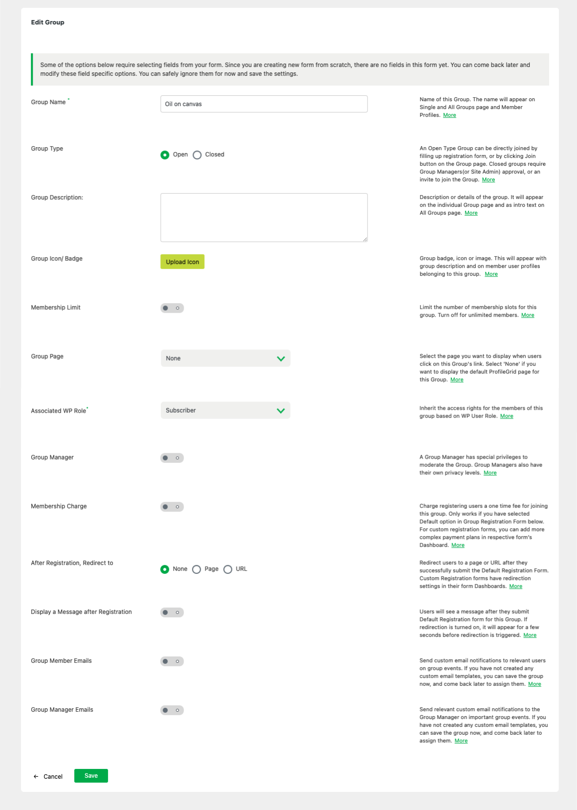 Paramètres du plugin de profils utilisateur WordPress