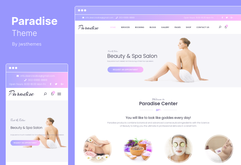 Paradise Theme - Mehrzweck-WordPress-Theme für Spa & Beauty