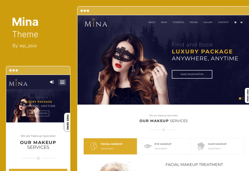 Mina Theme - Salon & Make-up WordPress-Theme