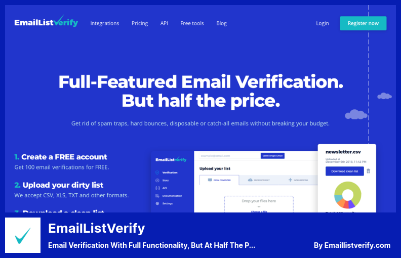 EmailListVerify - Verifica e-mail con funzionalità complete, ma a metà prezzo