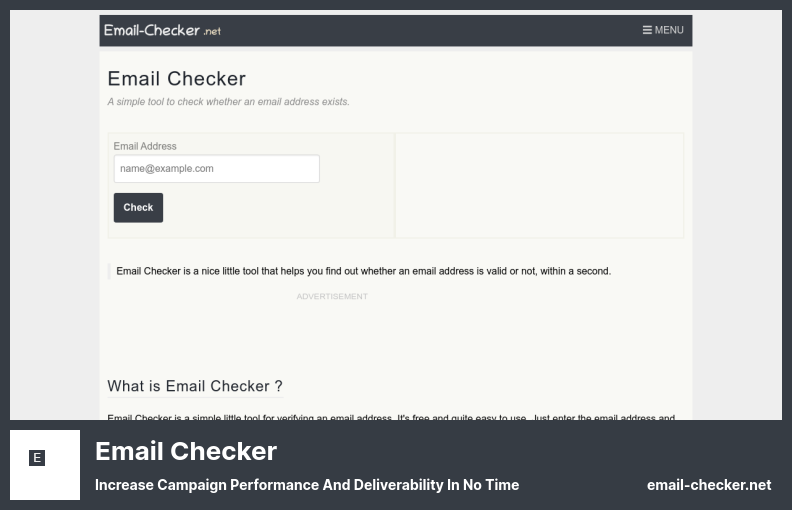 Email Checker - Aumenta le prestazioni e la consegna della campagna in pochissimo tempo
