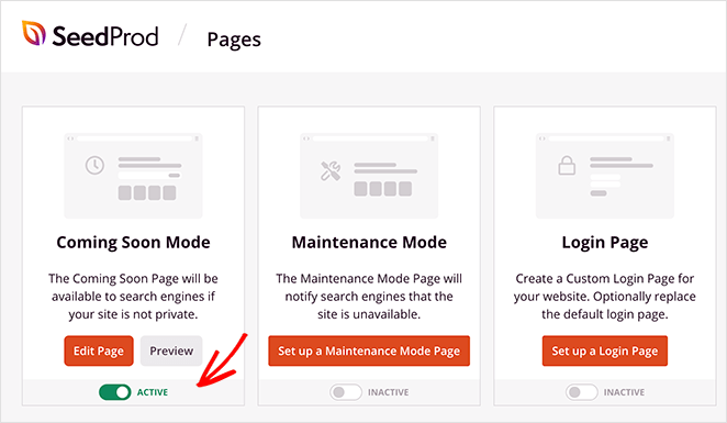 激活即将到来模式 - SeedProd enable coming soon mode
