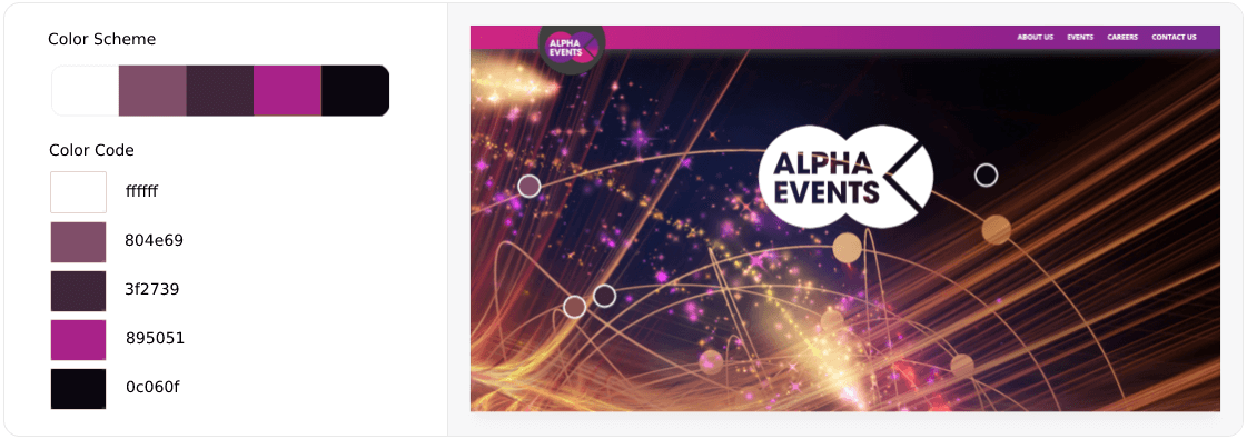 Beste Website-Farbschemata für modernes Webdesign 12 Best Color Scheme for Event Management Firm Website