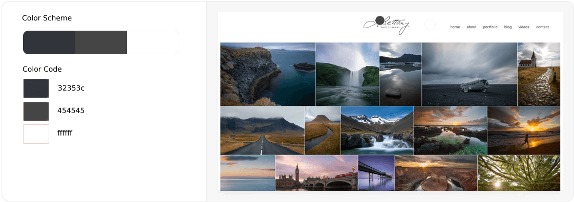 Beste Website-Farbschemata für modernes Webdesign 9 Best Website Color Scheme for Photography Portfolio Site