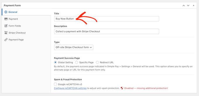 Agregar un título a su botón Comprar ahora en WordPress