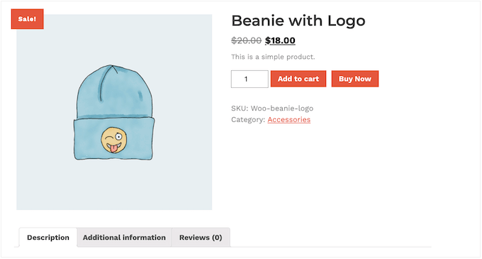 Un botón comprar ahora, creado para una tienda en línea WooCommerce