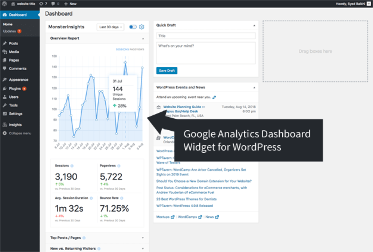 monsterinsightsdashboardwidget - IsItWP - เครื่องมือตรวจจับธีม WordPress ฟรี