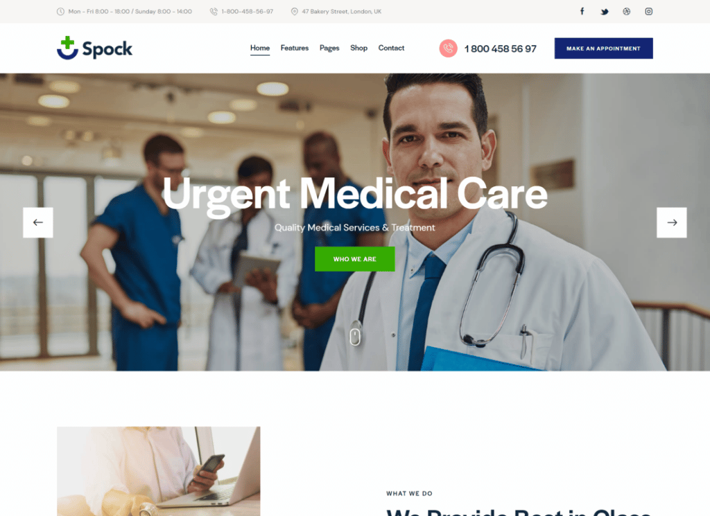 Spok | Tema WordPress multi-skin di Elementor medico