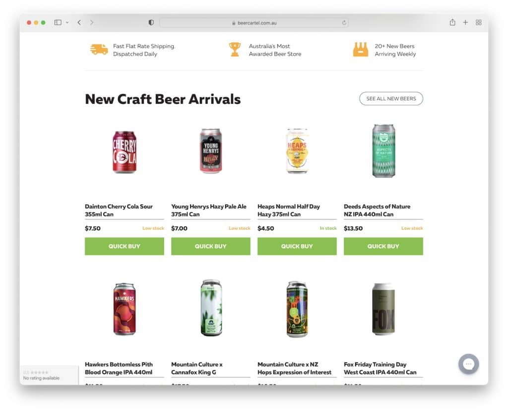 site-ul web al cartelului de bere bigcommerce