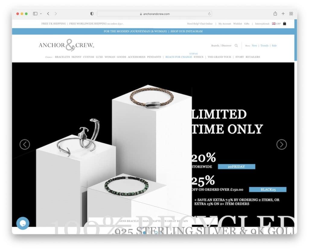 ancoră și echipaj site-ul web bigcommerce