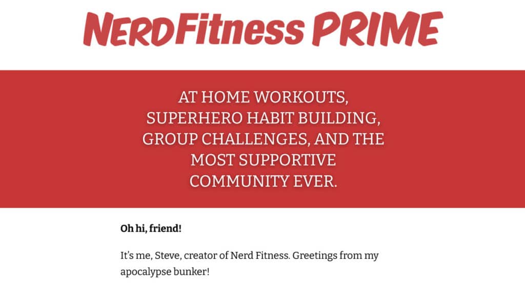 exemplo de programa de associação nerdfitness para diversificar os fluxos de renda