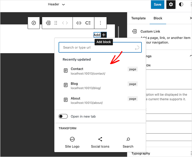 addmenulinks - SeedProd Add new menu links