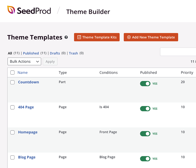 seedprodthemebuilder - SeedProd Theme builder template parts