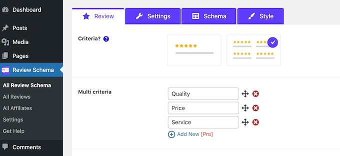 Criando uma revisão multicritério para sua loja online