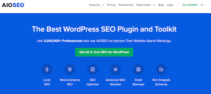 O plug-in AIOSEO SEO para WordPress