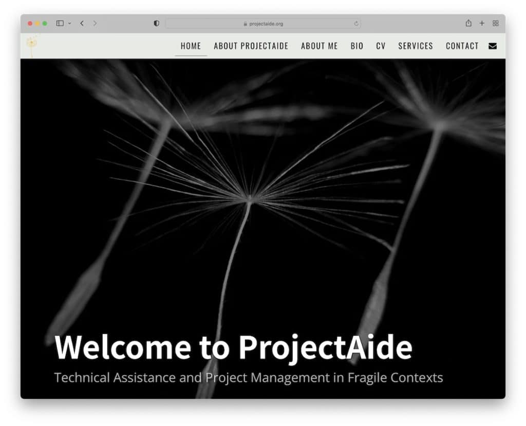Sitio web de projectaide site123