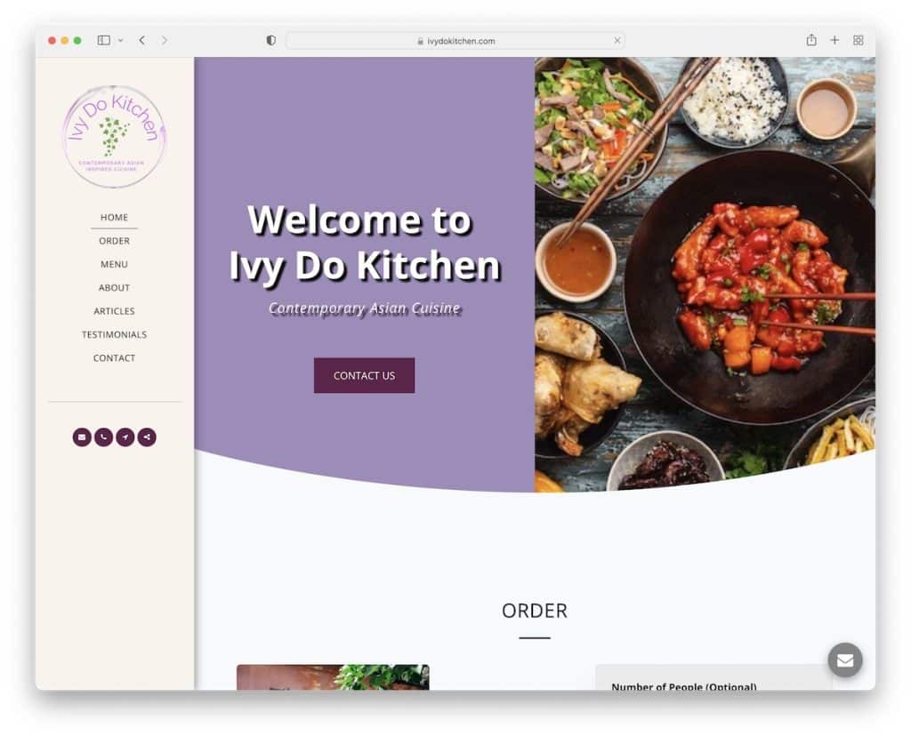 موقع ويب Ivy do kitchen site123
