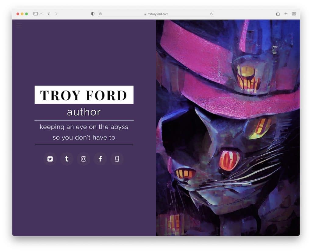 Sitio web de Troy Ford Site123