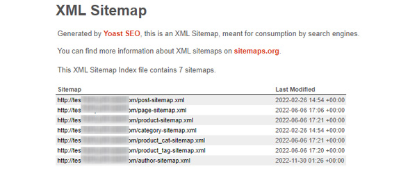 XML 사이트맵 워드프레스
