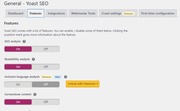 ميزات Yoast SEO