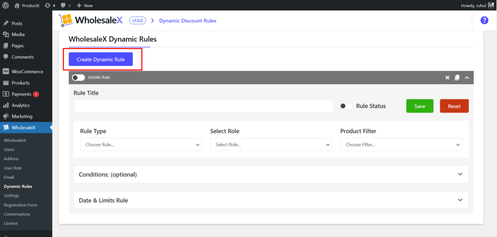 كيفية تقديم خصومات بالجملة مع WholesaleX 4 WholesaleX Creating Dynamic Rules