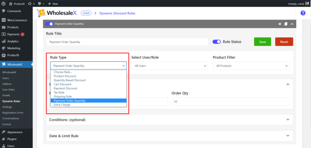 كيفية تقديم خصومات بالجملة مع WholesaleX 48 WholesaleX Selecting Payment Order Quantity