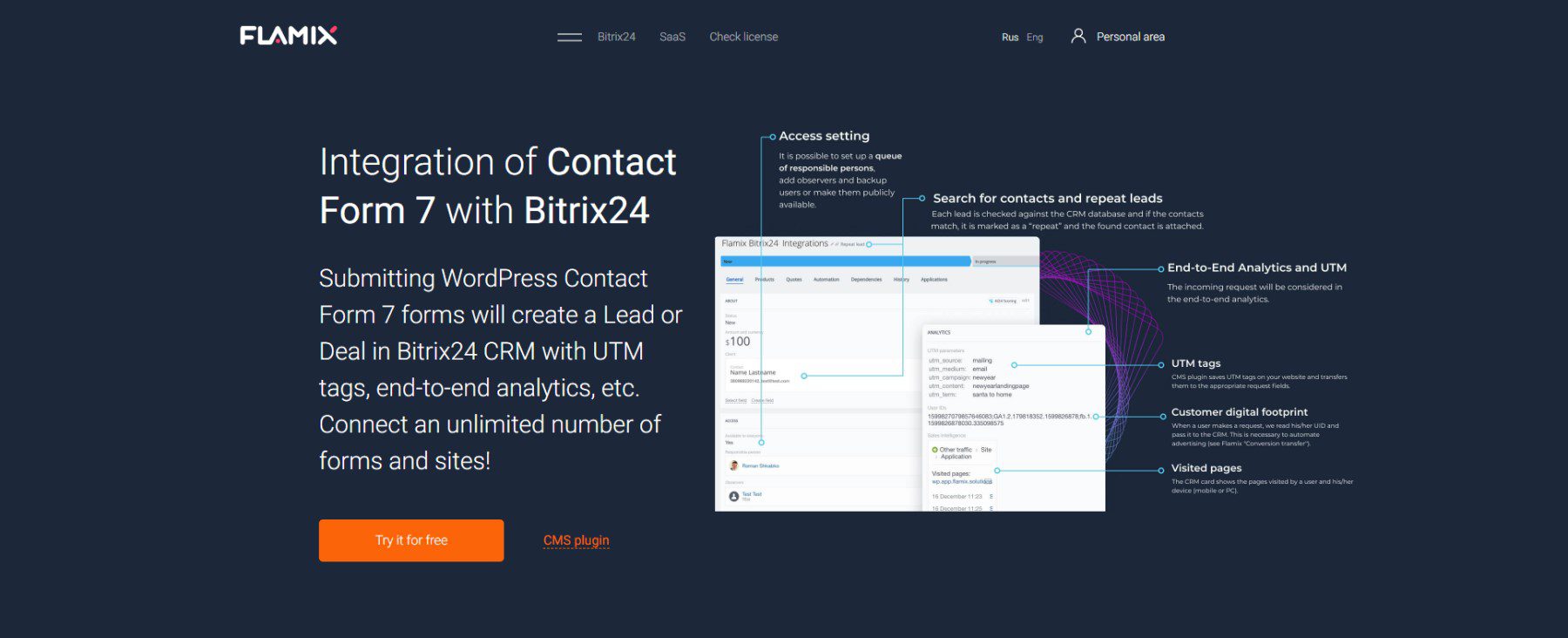 Conectați Bitrix24 CRM la CF7 cu Flamix