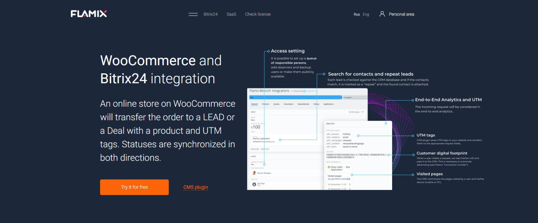 Conectați Bitrix24 la WooCommerce cu Flamix