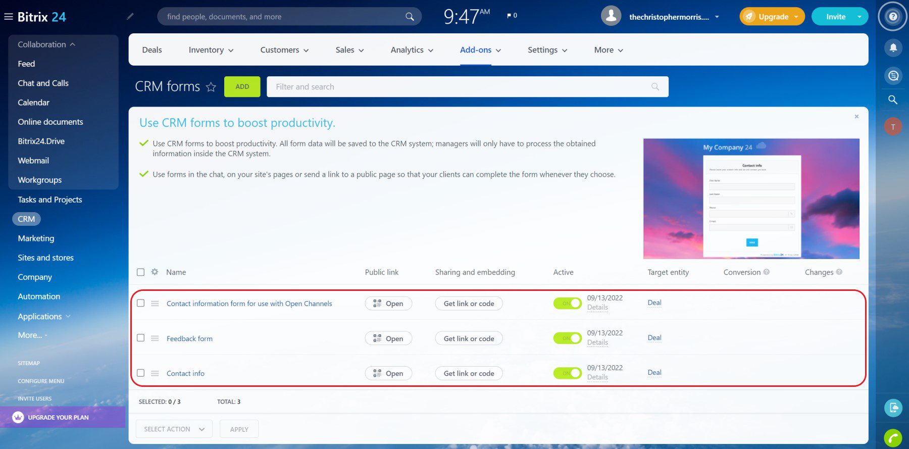 Bitrix24 Embed CRM Form - Pasul 4