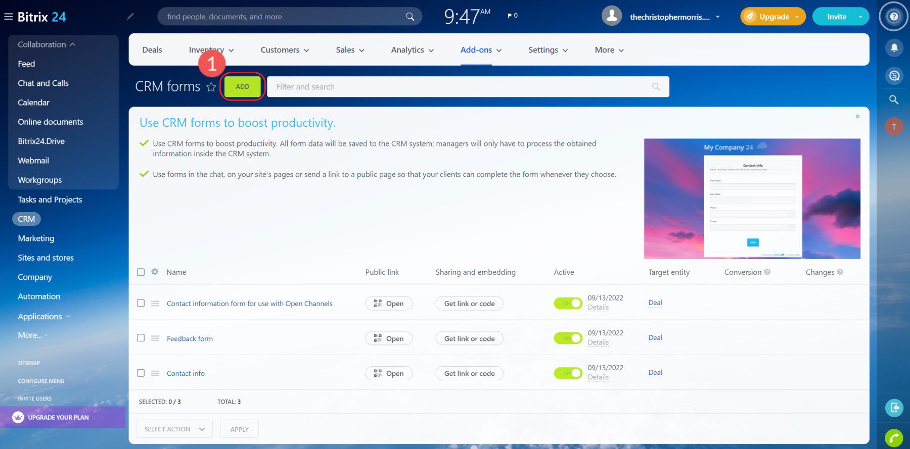 Bitrix24 Embed CRM Form - Pasul 5
