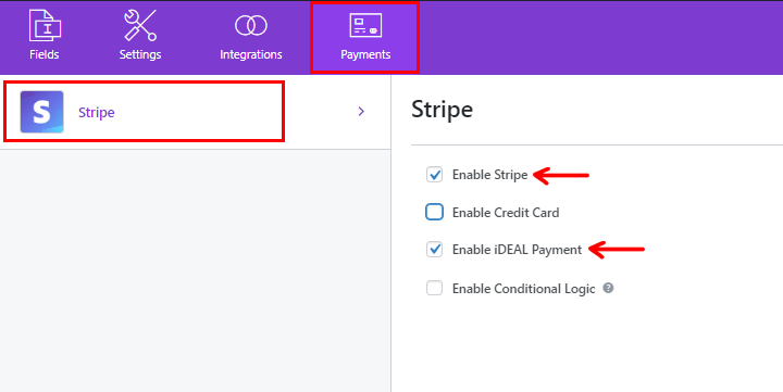 เปิดใช้งาน Stripe และการชำระเงินในอุดมคติ