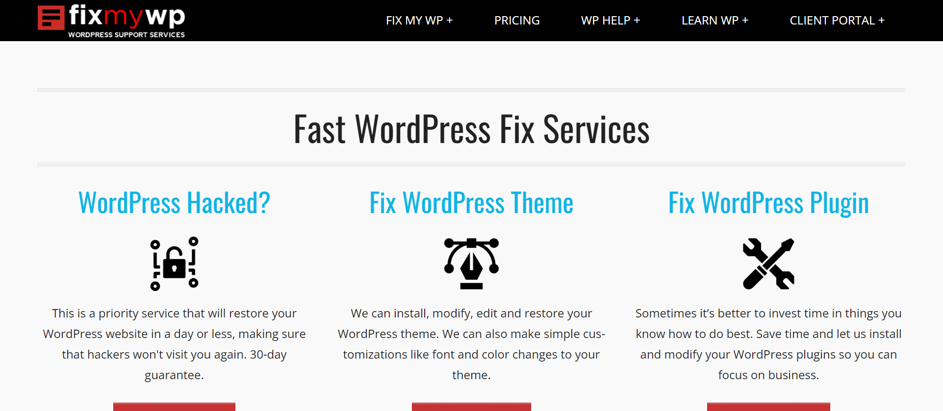 Servicios de FixMYWP WordPress