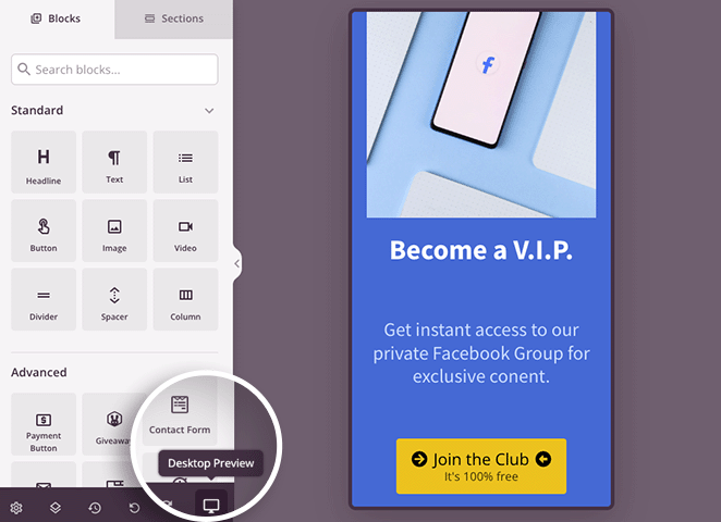 ตัวอย่างมือถือ - SeedProd Landing page mobile preview