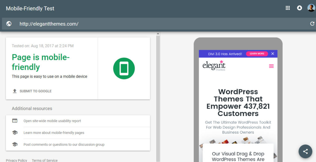 Test przyjazny dla urządzeń mobilnych Google