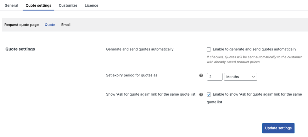 設置 WooCommerce 報價配置