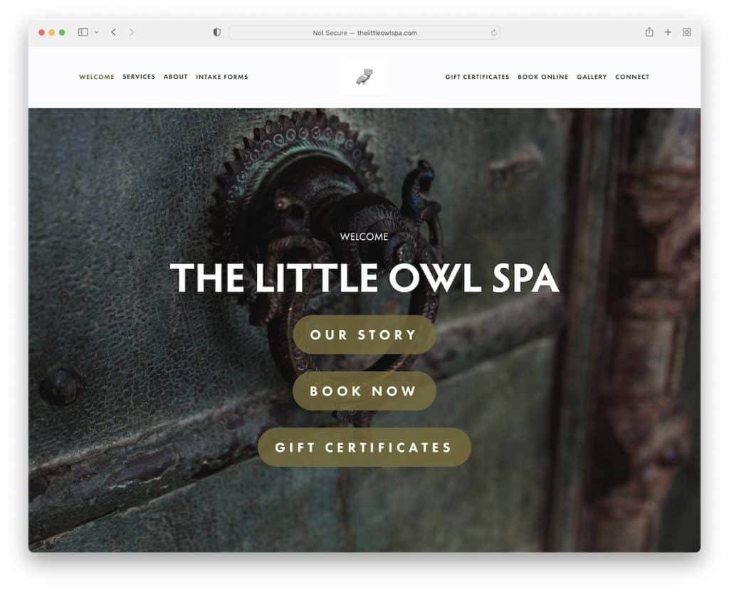 o site do spa da coruja